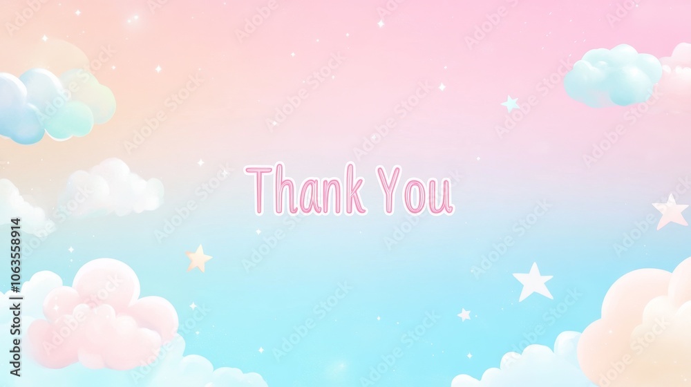 A colorful background with clouds and stars. The words A colorful background with clouds and stars. The words