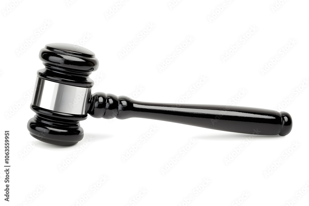 a modern judges gavel with sleek metallic accents, contemporary legal theme, isolated on white background a modern judges gavel with sleek metallic accents, contemporary legal theme, isolated on white background