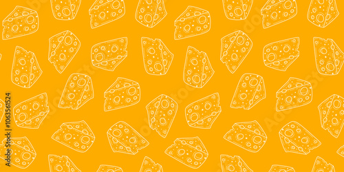 Cheese pattern background. Cheese doodle pattern background. Seamless Pattern of a Cheese. Seamless pattern of cheese doodle illustration background.	
