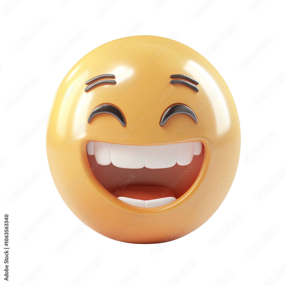 Fototapeta premium 3d smiley icon isolated transparent background