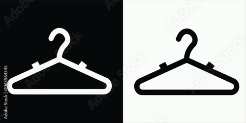 Hanger Line Icon Vector, Clothes Hanger icon, Hanger icon, Cloakroom sign, Plastic suit Hanger, clothes rack
