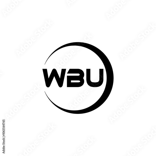 WBU letter logo design with white background in illustrator, vector logo modern alphabet font overlap style, calligraphy designs for logo, Poster, Invitation, etc. photo