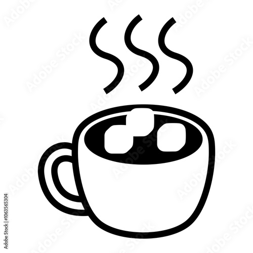 a cup of steaming hot chocolate and marshmallow