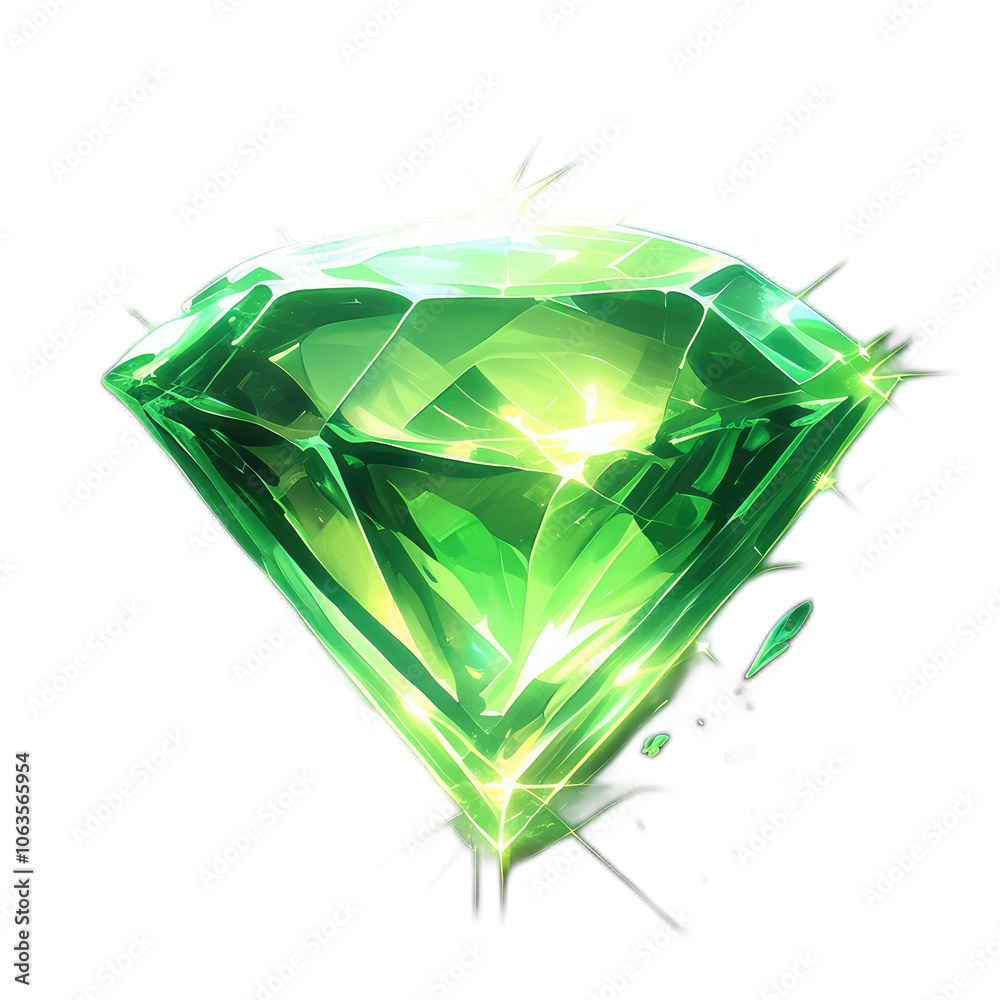 Fototapeta premium Radiant Emerald Gem with Glowing Shine