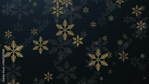 Christmas Snowflakes On Black Background
