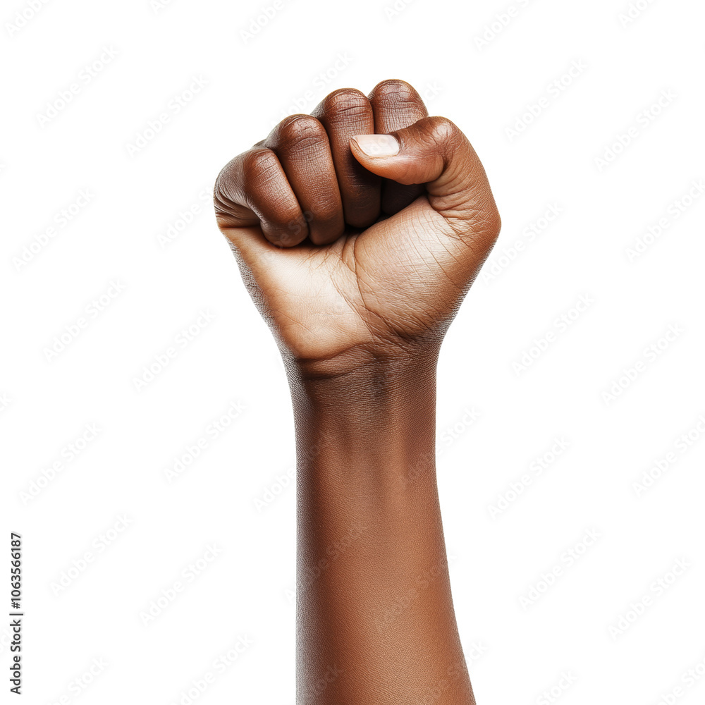 Symbolic raised fist isolated transparent background Symbolic raised fist isolated transparent background