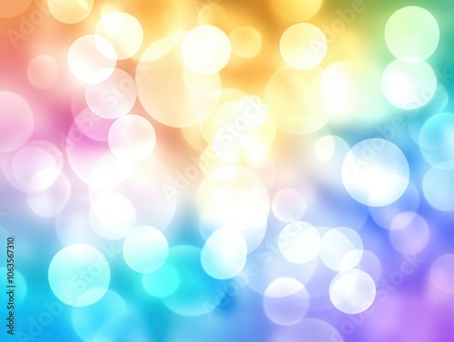 Blurred bokeh lights in soft pastel colors, calming and gentle, abstract background