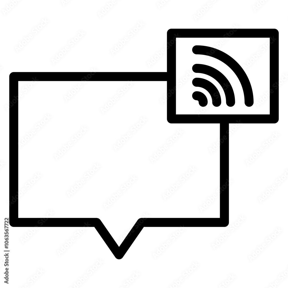 Messenger chat application linear vector illustration. Creative concept messaging (message speech), flat vector icon, for web design or mobile app mobile app icons. Graphic design online chatting apps Messenger chat application linear vector illustration. Creative concept messaging (message speech), flat vector icon, for web design or mobile app mobile app icons. Graphic design online chatting apps