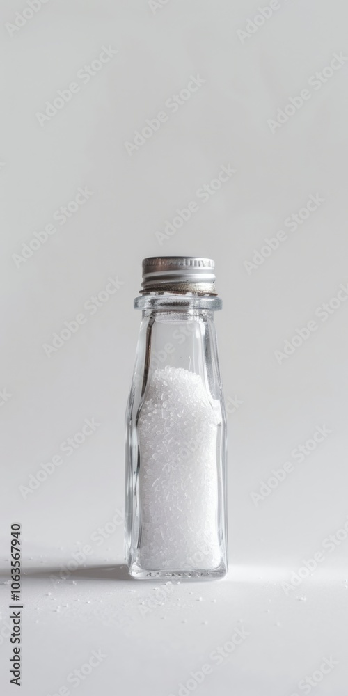 White Salt Shaker. Closeup of Salt Shaker Object on White Background White Salt Shaker. Closeup of Salt Shaker Object on White Background
