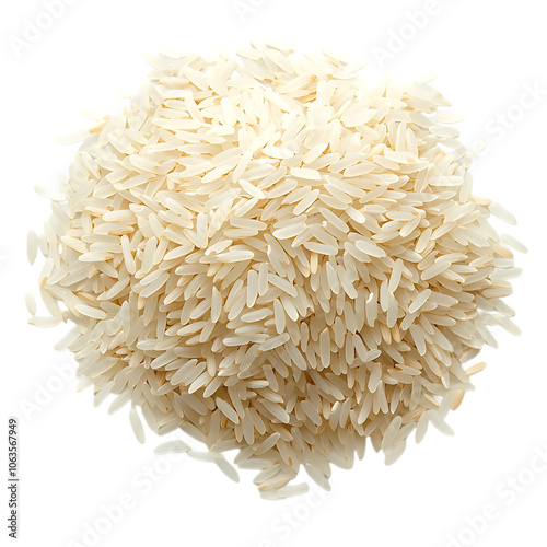 pile of rice, perfectly isolated on a white background