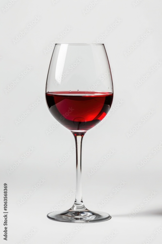 Wine Glass With Red Wine. Isolated Red Cabernet Sauvignon Merlot Pinot Noir Drink Wine Glass With Red Wine. Isolated Red Cabernet Sauvignon Merlot Pinot Noir Drink
