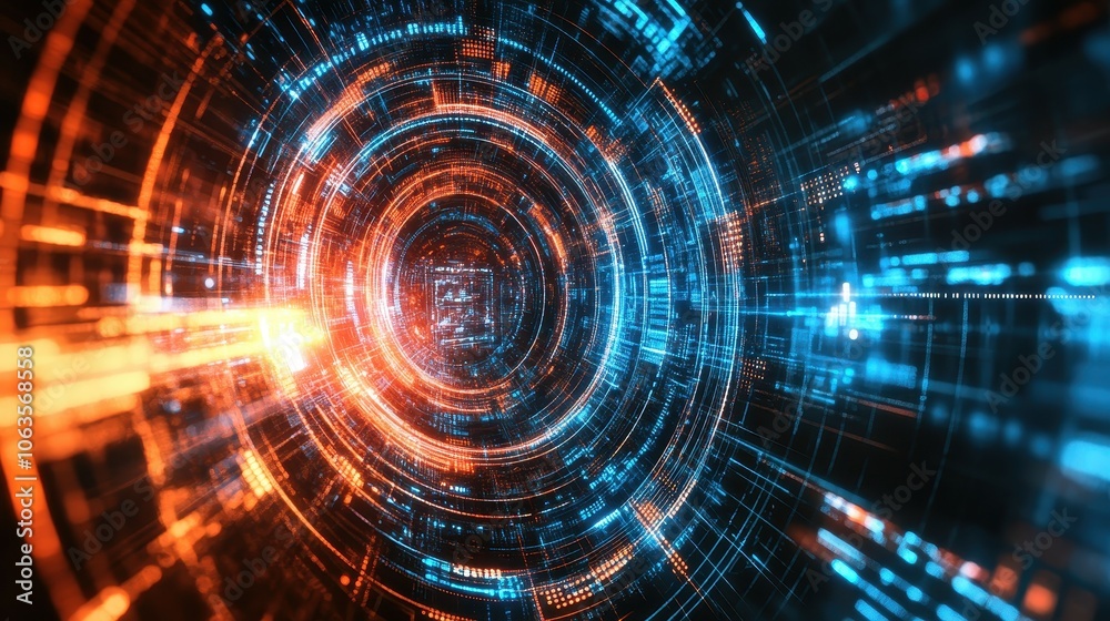 Explore the mesmerizing dance of spiraling neon lights in abstract graphics Explore the mesmerizing dance of spiraling neon lights in abstract graphics