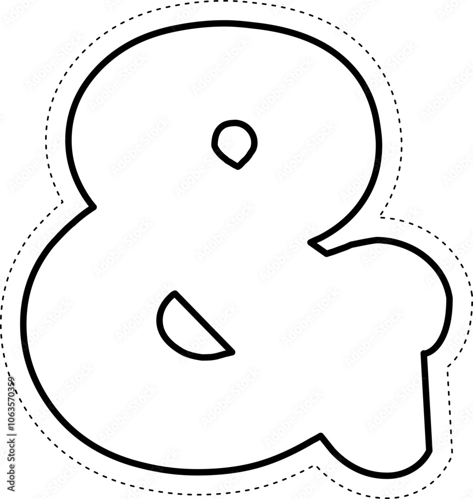 Cut Off Tracing Alphabet Ampersand Mark Cut Off Tracing Alphabet Ampersand Mark