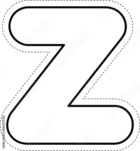 Cut Off Tracing Alphabet Letter Z