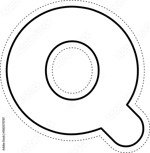 Cut Off Tracing Alphabet Letter Q