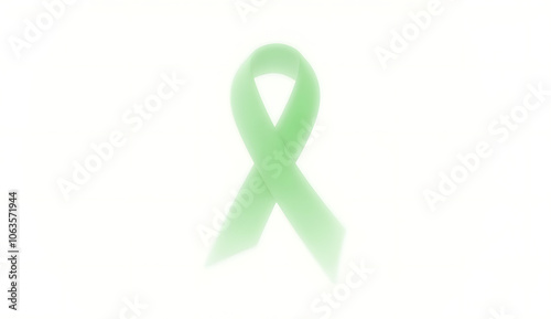 Illustration of a green mental health ribbon as a neat symbol