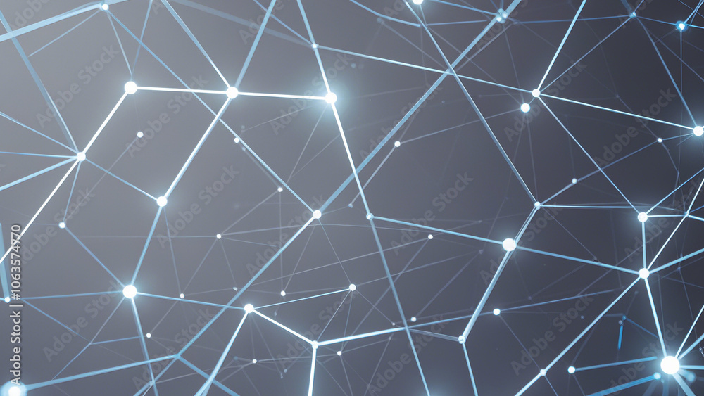 Futuristic Network Connection Lines And Glowing Dots On Dark Background Futuristic Network Connection Lines And Glowing Dots On Dark Background