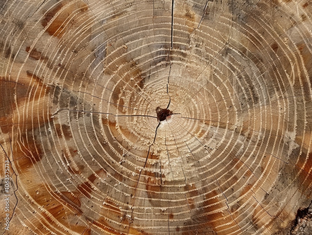 Wood Bark. Closeup of Oak Tree Stump with Concentric Annual Rings Wood Bark. Closeup of Oak Tree Stump with Concentric Annual Rings