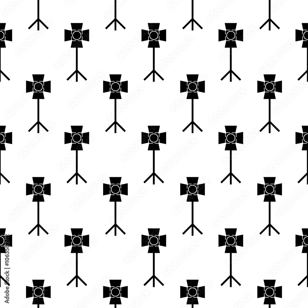 Movie spotlight icon seamless pattern on white background Movie spotlight icon seamless pattern on white background