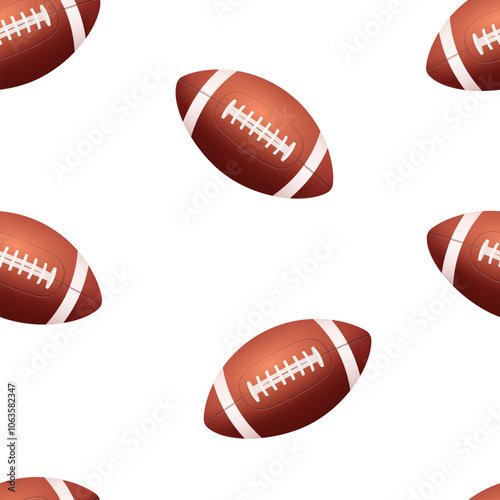 American football seamless pattern. Vector background.