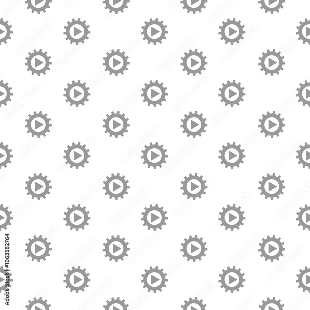 Video settings icon pattern seamless isolated on white background Video settings icon pattern seamless isolated on white background