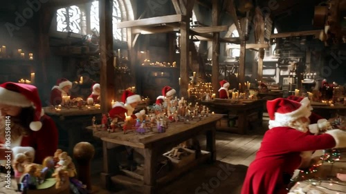 Santa Claus's workshop is a magical place where elves create toys for children around the world.