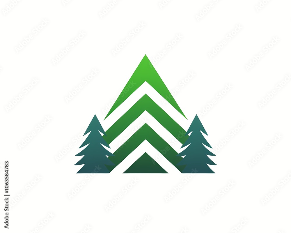 Fototapeta premium Christmas tree Douglas fir illustration logo or icon create design isolated on a white background 