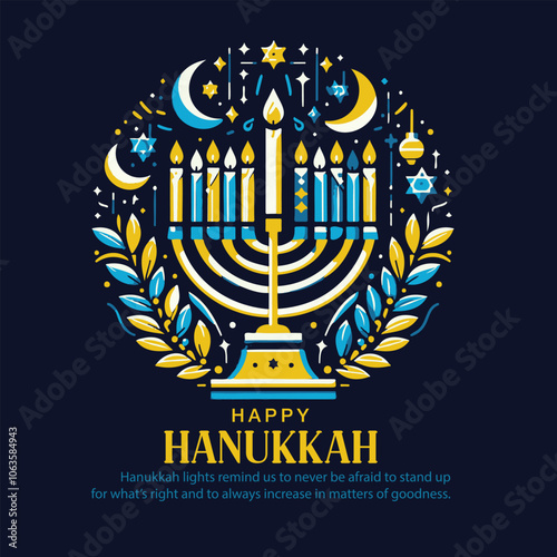 Israel celebrating happy Hannukah festival. creative abstract vector illustration design.