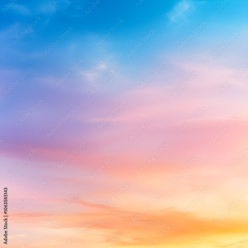 Serene sunset sky with vibrant gradient colors Serene sunset sky with vibrant gradient colors