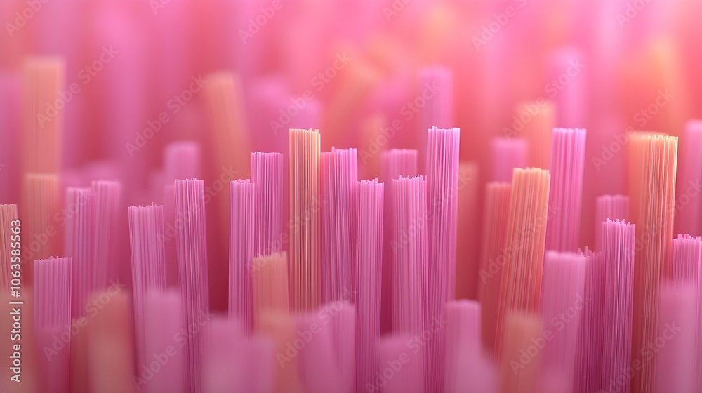 Abstract close-up of vibrant pink and orange textured strands Abstract close-up of vibrant pink and orange textured strands