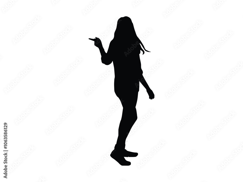 Woman pointing pose silhouette illustration
Woman pointing pose silhouette illustration
