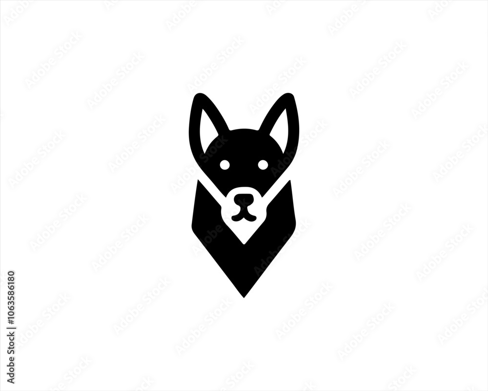 Fototapeta premium Dog head logo icon. Silhouette simple. Flat style. Black dog face.Dog logo design template. Vector illustration Animal Logotype concept. 