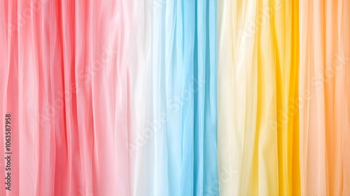 Soft pastel fabric drapes in vibrant colors
