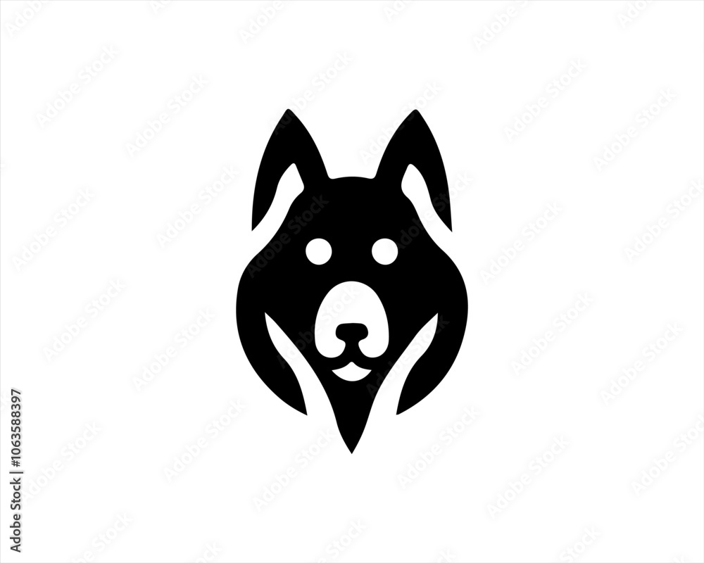 Dog head logo icon. Silhouette simple. Flat style. Black dog face.Dog logo design template. Vector illustration Animal Logotype concept. Dog head logo icon. Silhouette simple. Flat style. Black dog face.Dog logo design template. Vector illustration Animal Logotype concept.