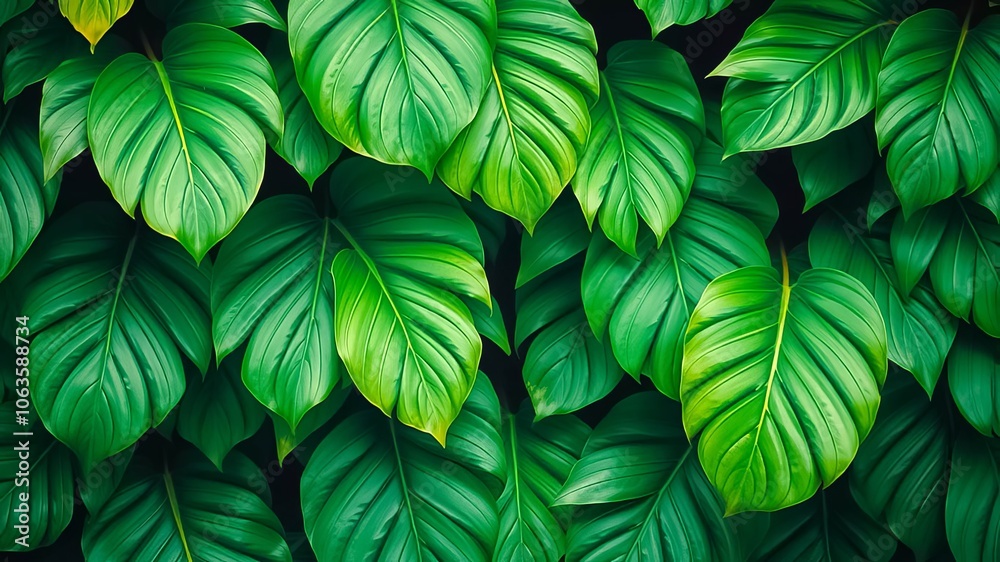 A Lush Tapestry of Vibrant Green Leaves, Intertwined and Overlapping, Creating a Captivating Visual Symphony of Nature's Artistic Brilliance A Lush Tapestry of Vibrant Green Leaves, Intertwined and Overlapping, Creating a Captivating Visual Symphony of Nature's Artistic Brilliance