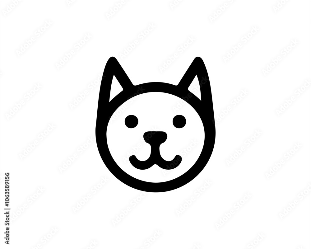 Dog head logo icon. Silhouette simple. Flat style. Black dog face.Dog logo design template. Vector illustration Animal Logotype concept. Dog head logo icon. Silhouette simple. Flat style. Black dog face.Dog logo design template. Vector illustration Animal Logotype concept.