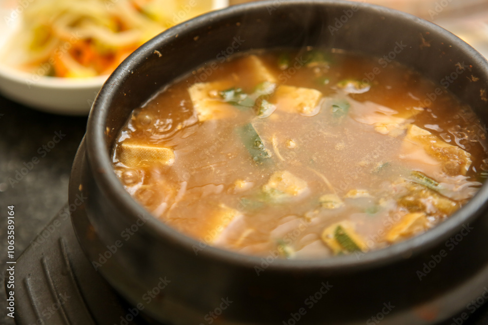 Korean traditional food. Soybean paste stew Korean traditional food. Soybean paste stew