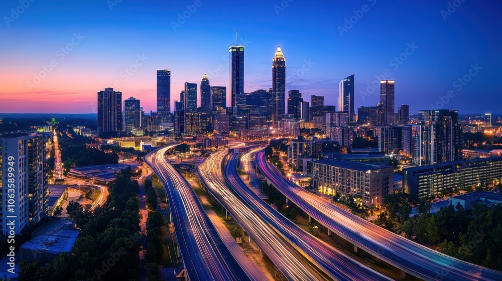 Obraz premium The City Skyline at Dusk