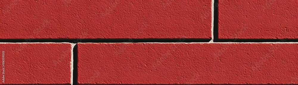 Fototapeta premium Close-up of Red Brick Wall with White Grout