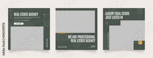 social media template banner real estate property and house sale architecture service promotion. fully editable instagram and facebook square post frame puzzle organic sale poster