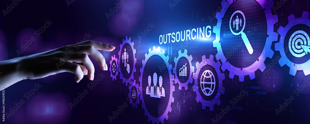Outsourcing Global recruitment business finance concept on screen. Outsourcing Global recruitment business finance concept on screen.