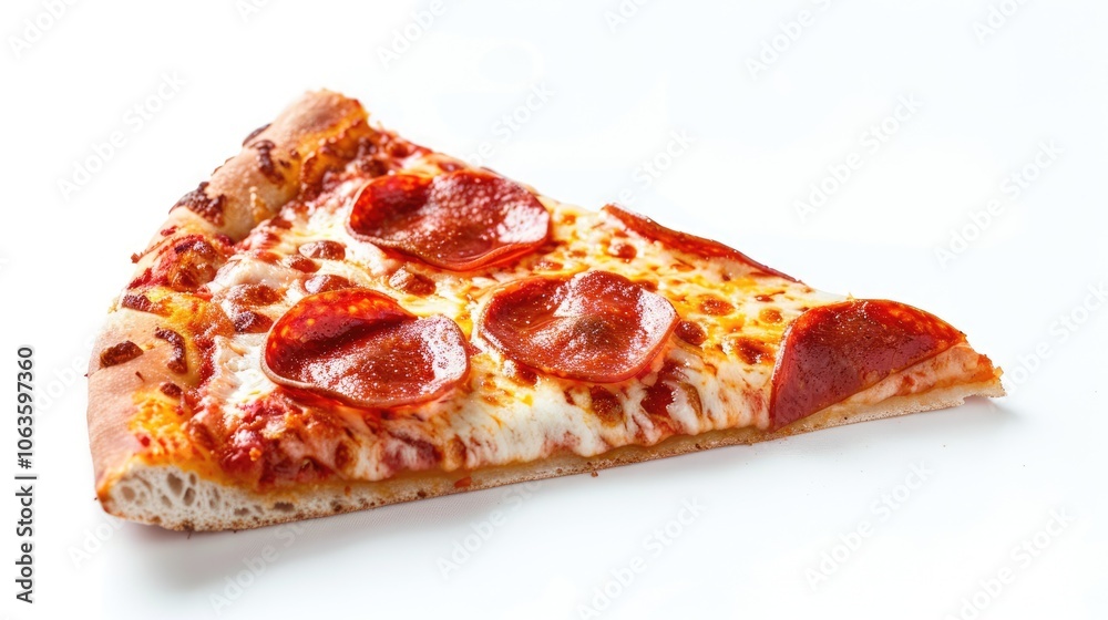 Pepperoni pizza slice white background Pepperoni pizza slice white background