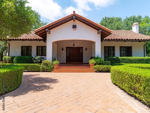 Rustic home with large treelined garden, open and spacious exterior, countryside charm