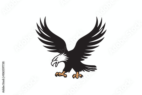 eagle silhouette vector art illustration.