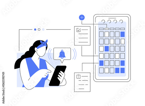 Reminder app isolated cartoon vector illustrations.
