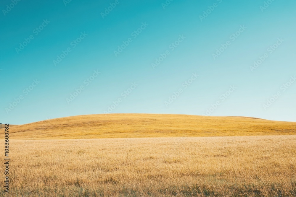 Vibrant Yellow Landscape Under Clear Sky Vibrant Yellow Landscape Under Clear Sky
