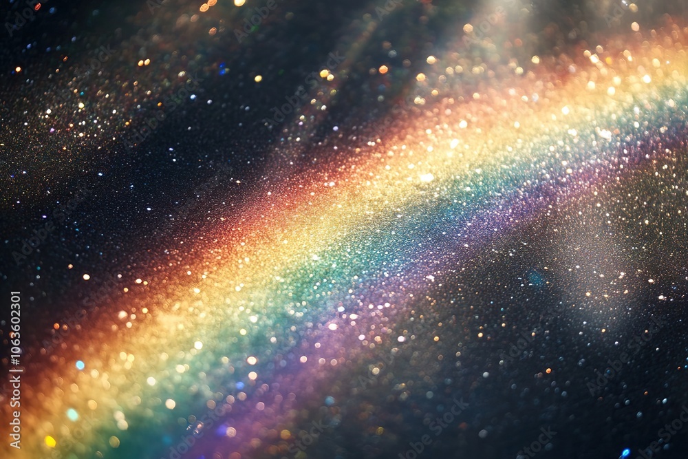 A rainbow in space, lens flare, dust, and scratches on film High quality A rainbow in space, lens flare, dust, and scratches on film High quality