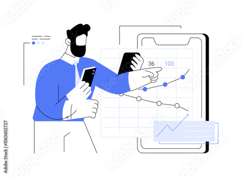 Spreadsheets app isolated cartoon vector illustrations.