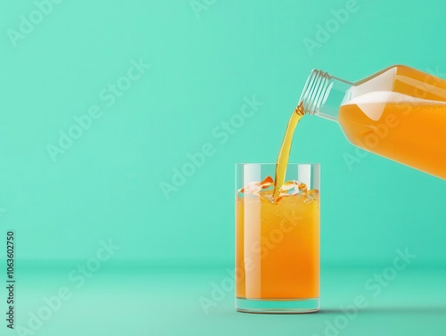 Hydrating sports drink, athlete pouring sugarfree drink, action shot, 3D illustration photo