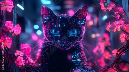 cat in the night